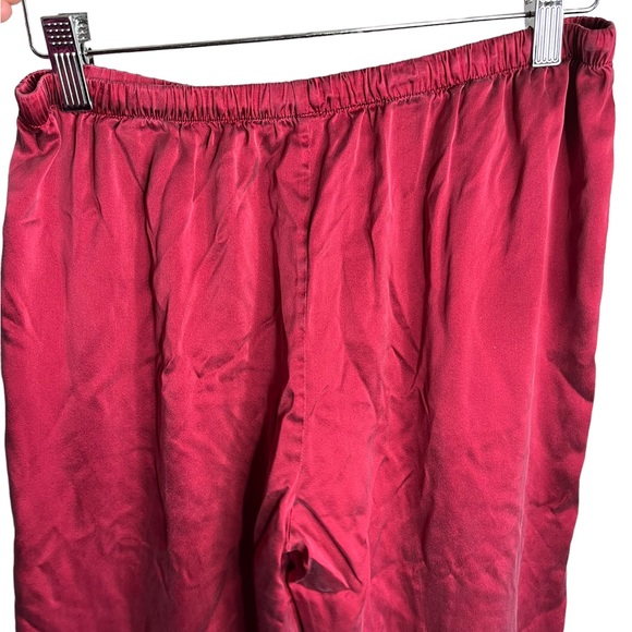 Mommesilk Women’s Sz Medium Claret Burgundy Mulberry 100% Silk Pajama Set - Picture 9 of 13